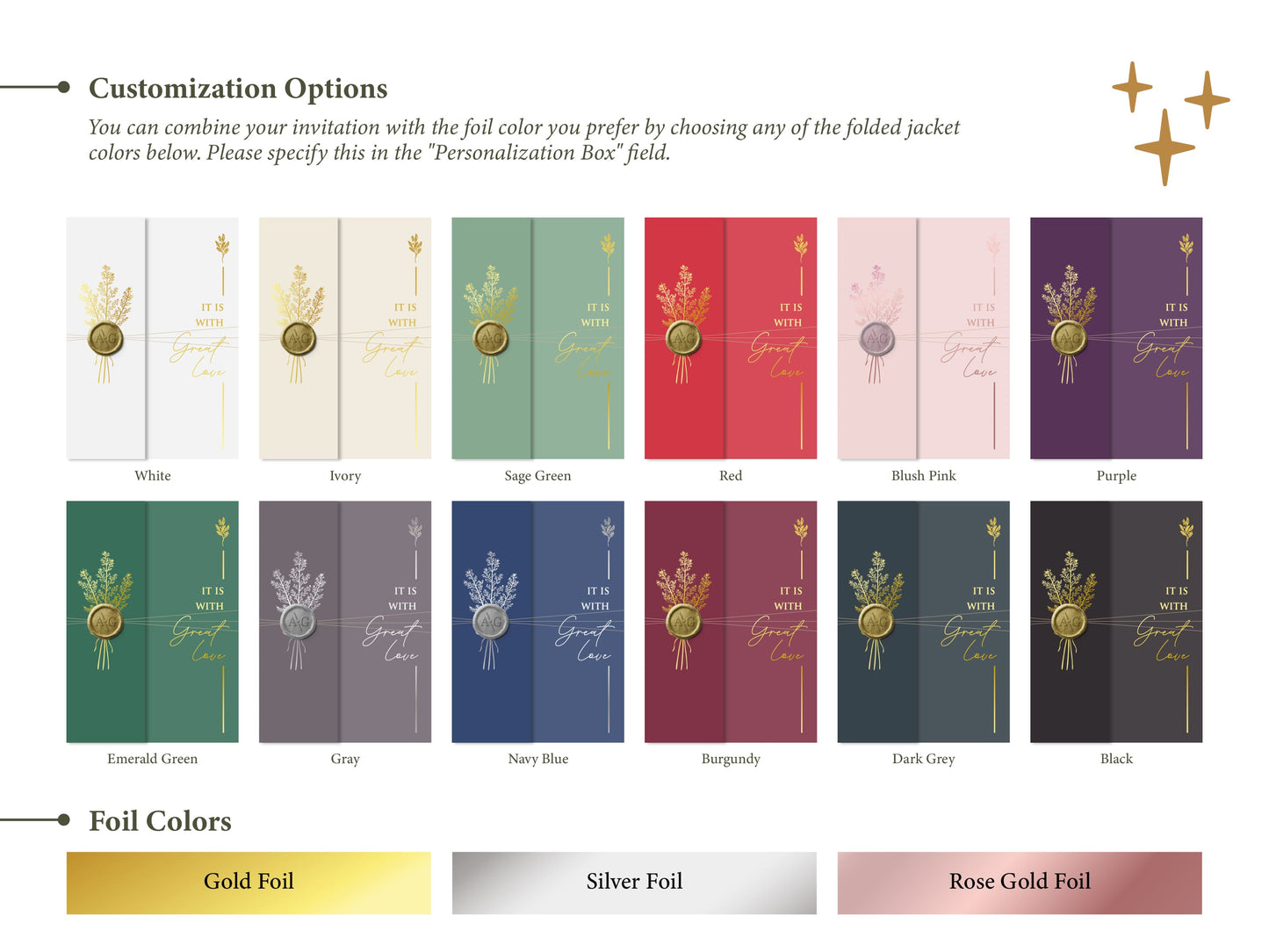 Emerald Green Folded Jacket with Gold Foil Printed Acrylic Invitation - LA Invitations Co