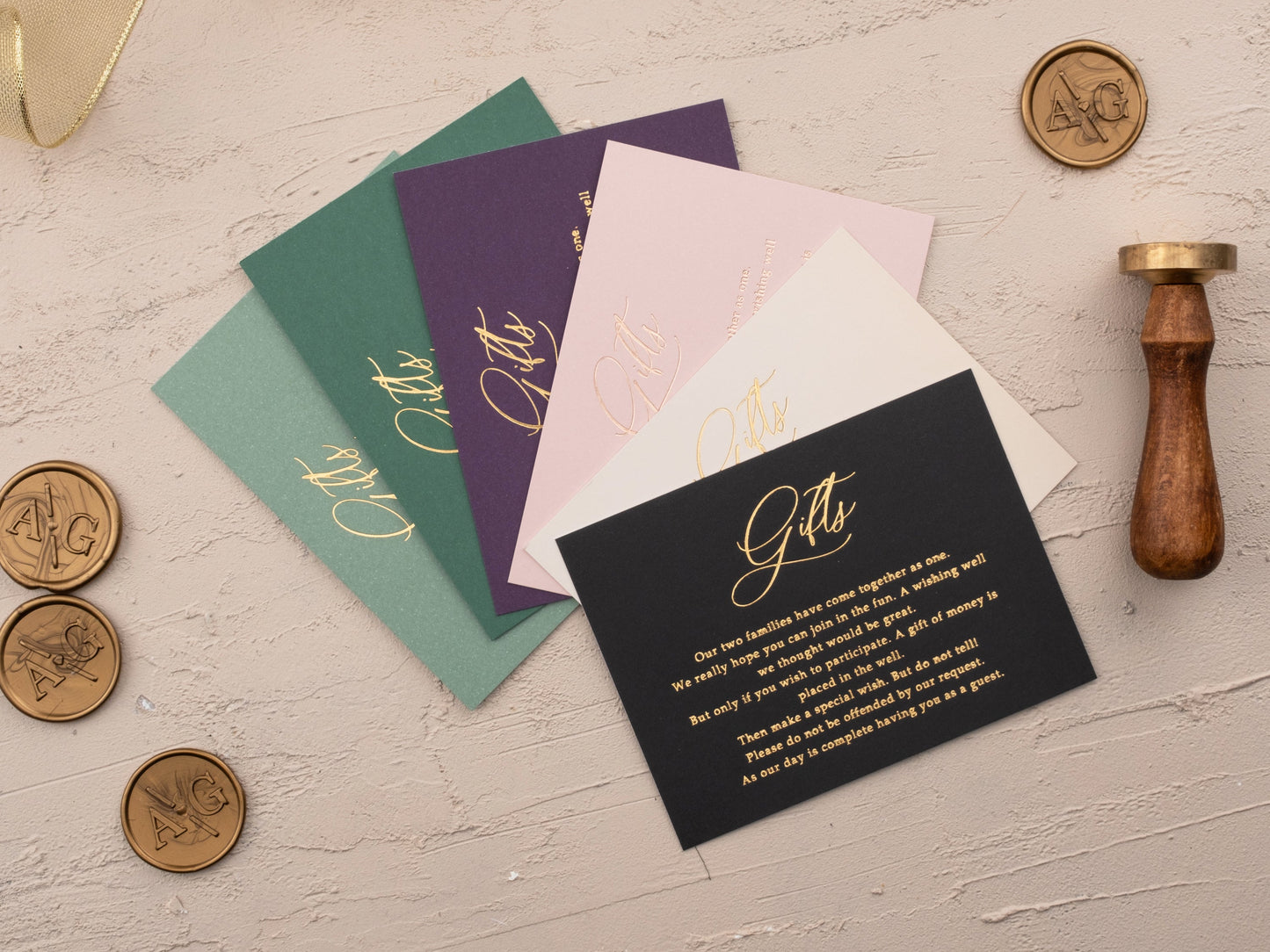 Foil Printed Wedding Wishing Well Cards