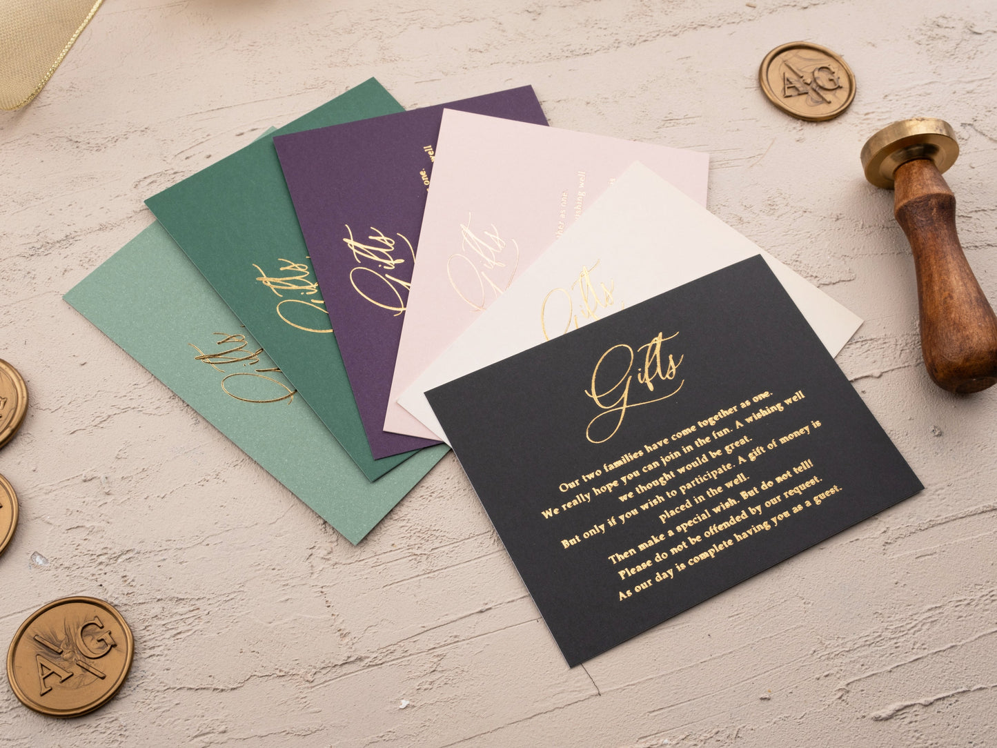 Foil Printed Wedding Wishing Well Cards - LA Invitations Co