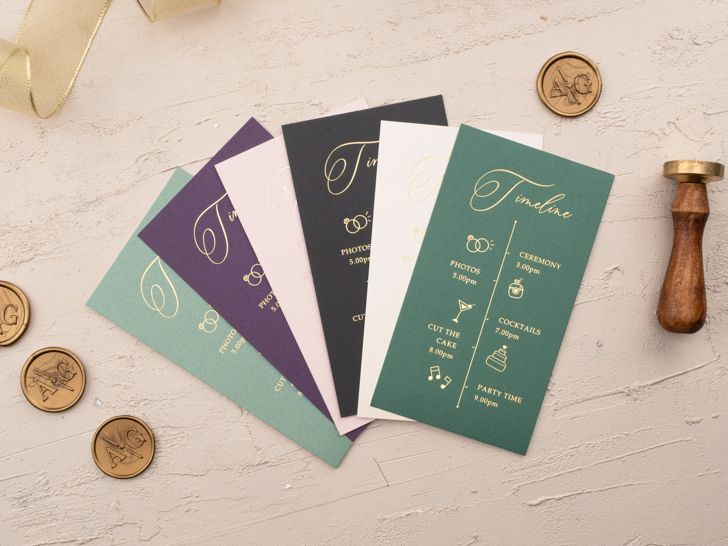 Personalized Wedding Itinerary / Timeline Card - LA Invitations Co