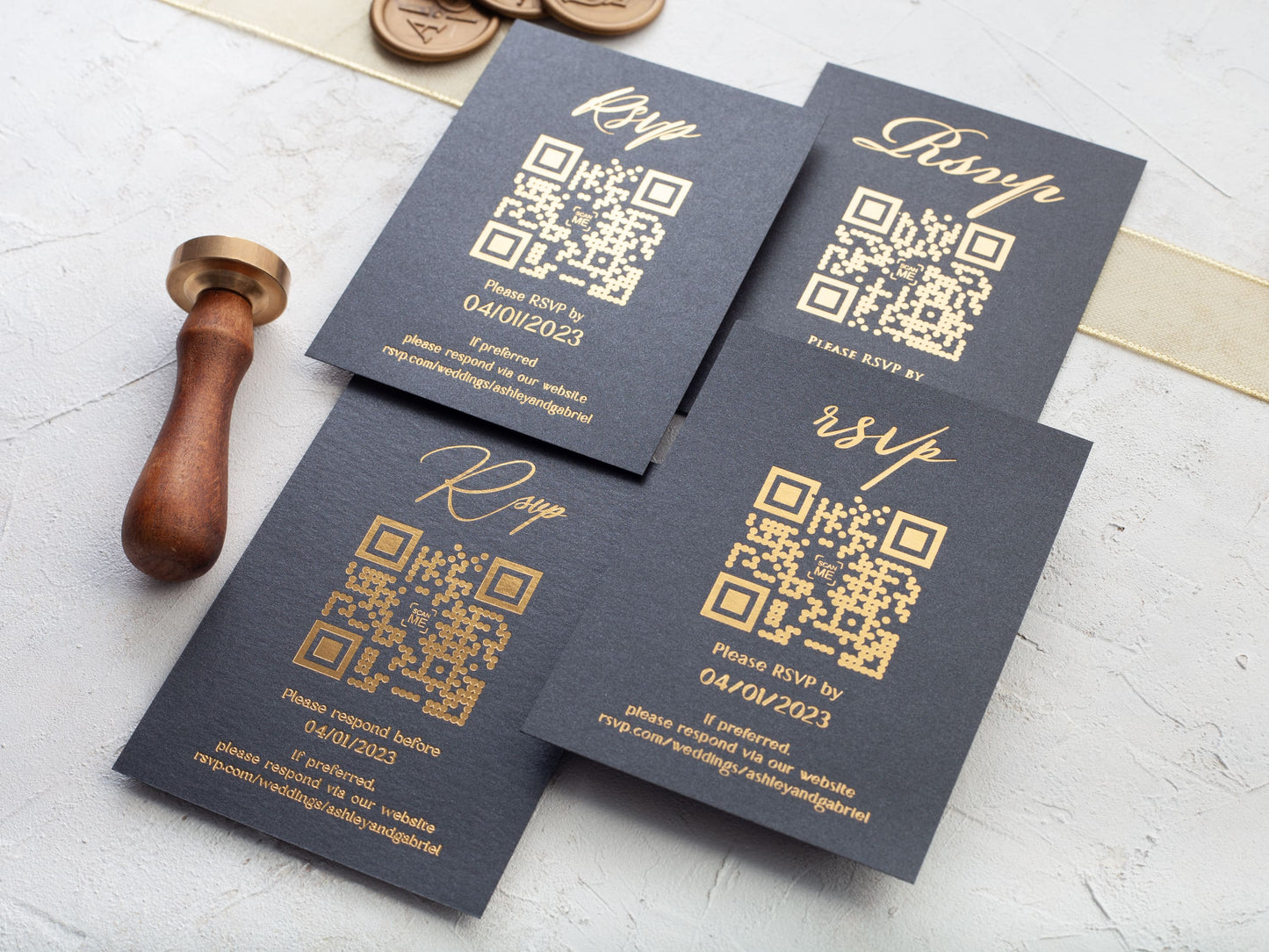 Rsvp Card with QR Code - LA Invitations Co