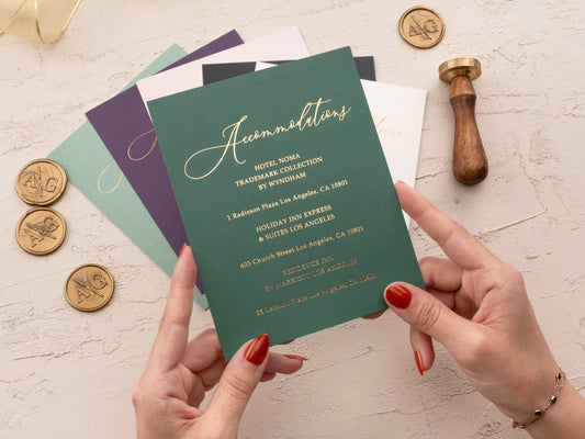 Accommodations Card for Wedding