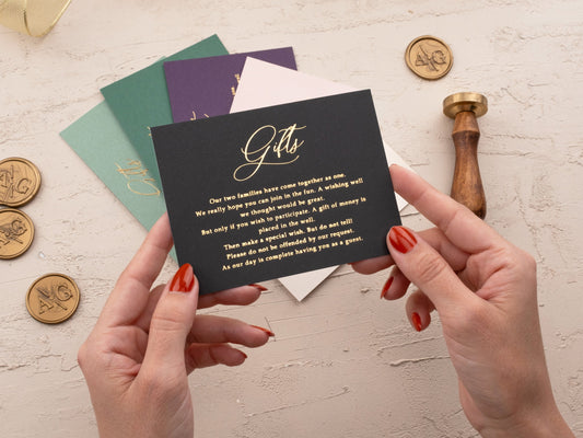 Foil Printed Wedding Wishing Well Cards