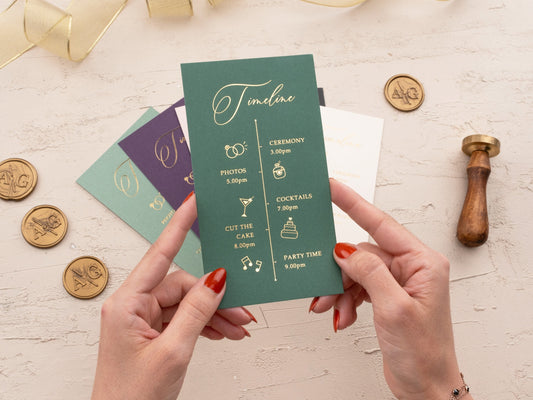 Personalized Wedding Itinerary / Timeline Card - LA Invitations Co