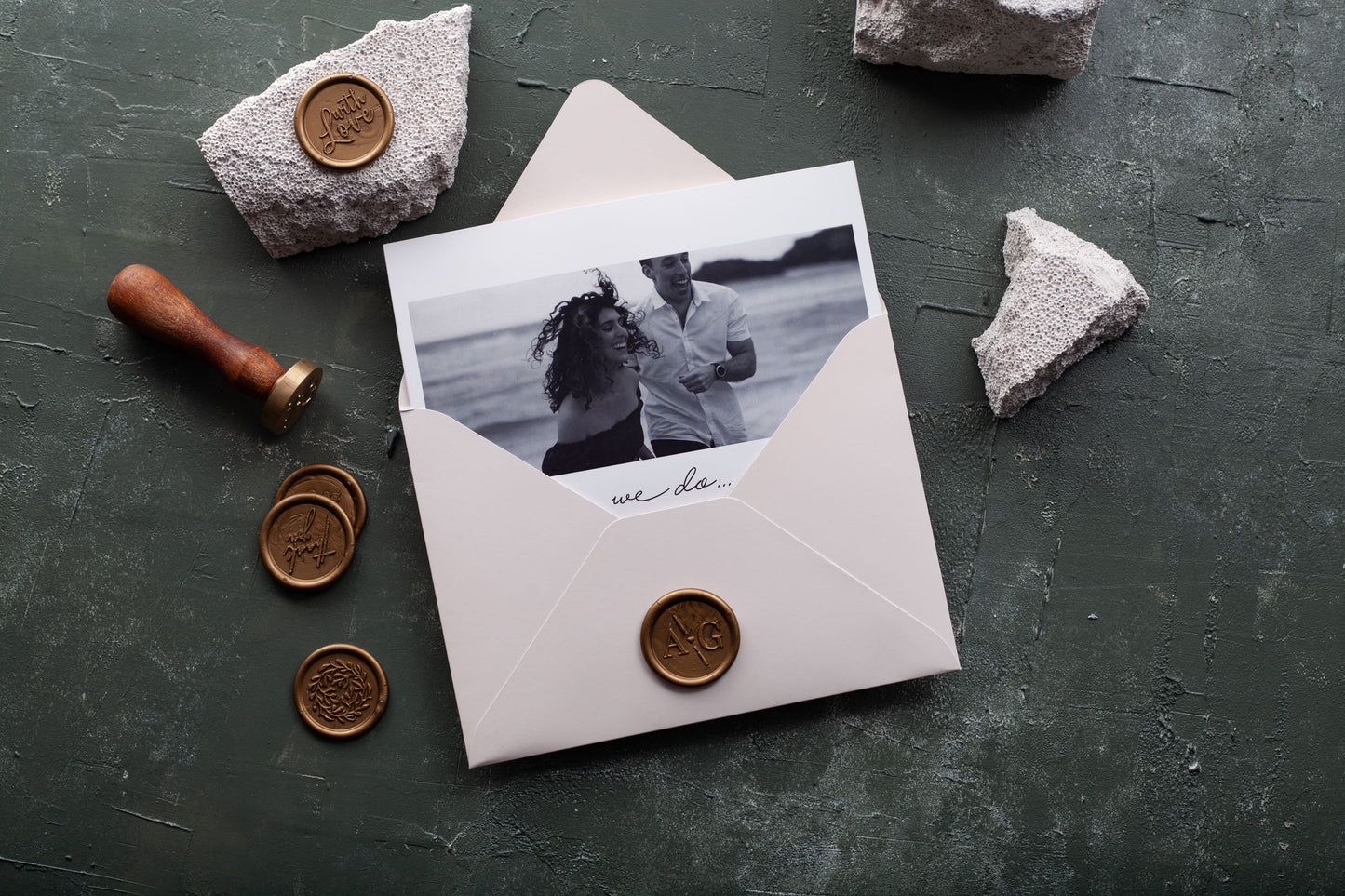 Personalized Trifold Wedding Invitation Featuring Your Photo